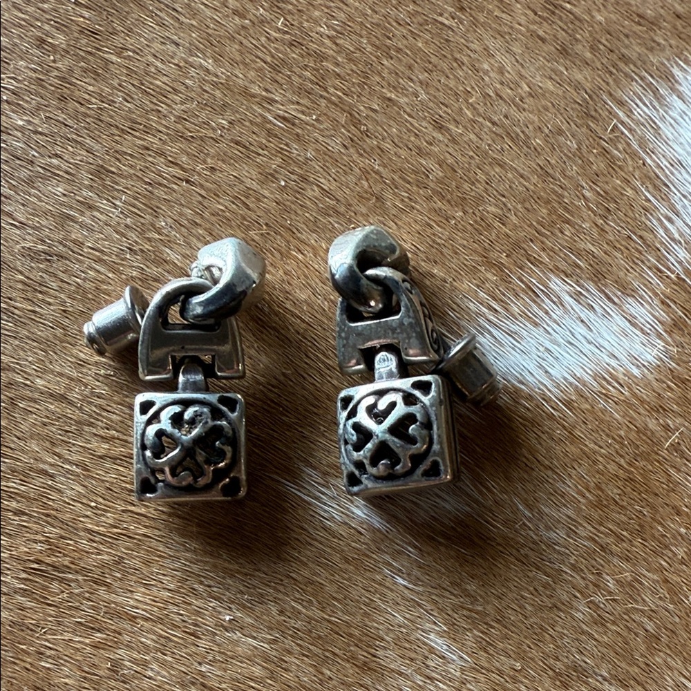 Brighton Silver Padlock Earrings